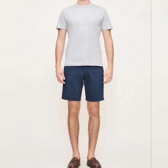 NWT DL1961 Men's Designer Light Flat Front Jake Chino Shorts Deep Blue Size 35 - Picture 2 of 15